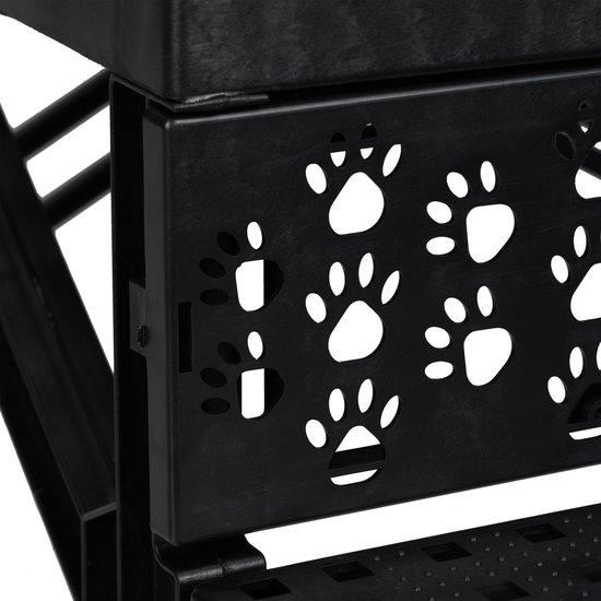 Hondentrap 3 tredes - voor bank - kleine honden - 30 cm - zwart