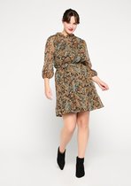 LOLALIZA Korte jurk met paisley print - Oker - Maat 48