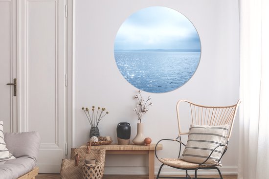 WallCircle - Wall Circle - Wall Circle Indoor - Été - Mer - Montagnes - 140x140 cm - Décoration murale - Peintures Ronds