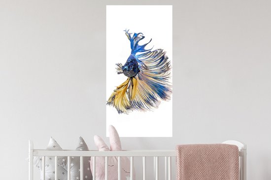 Stickers muraux - Film autocollant - Poisson - Staart - Blauw - 40x80 cm - Film adhésif - Stickers muraux Chambre d'enfant - Papier peint autocollant