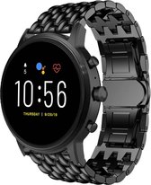 Stalen Smartwatch bandje - Geschikt voor  Fossil Gen 5 stalen draak band - zwart - Strap-it Horlogeband / Polsband / Armband