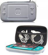 Geschikt voor Nintendo Switch Lite: Premium opberg hoes met extra veel opbergvakken, hard shell tasje / case / cover / skin geschikt voor Nintendo Switch Lite - Premium Consoletas beschermhoes grijs
