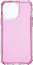 Shop4 - iPhone 13 Pro Max Hoesje - Harde Back Case 2-in-1 Fluor Roze