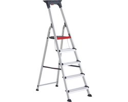 Altrex Double Decker® Huishoudtrap 5 treeds - Lichtgewicht aluminium - Werkhoogte 3,0 meter - Opberghoogte 1,86m