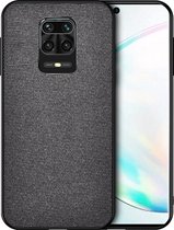 Xiaomi Redmi Note 9S Hoesje - Mobigear - Fabric Serie - Hard Kunststof Backcover - Zwart - Hoesje Geschikt Voor Xiaomi Redmi Note 9S