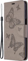 Mobigear Butterfly Bookcase Hoesje - Geschikt voor Xiaomi Redmi Note 9S - Gsm case - Grijs