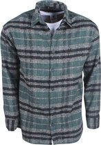 Megaman  - Heren Overhemd - Overshirt - Flanel - Geblokt - Groen