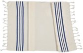 Kleine Hamamdoek Krem Sultan Natural Royal Blue - 100x50cm - dunne katoenen handdoek - sneldrogende saunahanddoek (niet geschikt als lendendoek)