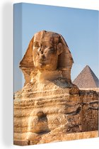 Canvas Schilderij Close up van de Sfinx van Gizeh in Egypte - 30x40 cm - Wanddecoratie