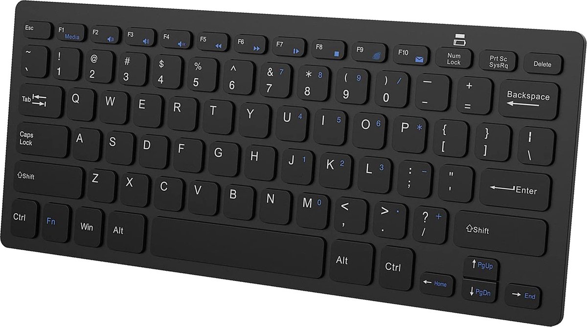 Draadloos Toetsenbord Bluetooth Wireless Keyboard Universeel Zwart
