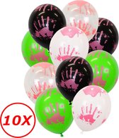 Halloween Versiering Decoratie Helium Ballonnen Feest Versiering Halloween Accessoires Roze Bloed handafdruk – 10 Stuks