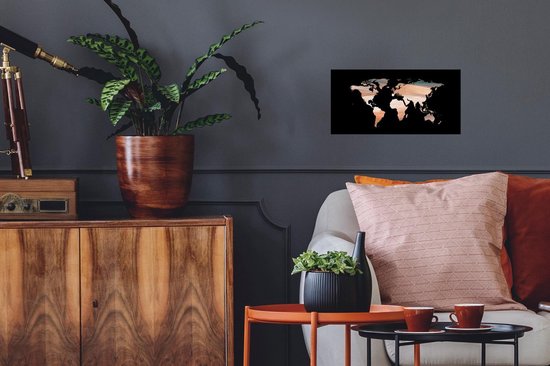 Carte du Wereldkaart murale - Carte du Wereldkaart - Peinture - Design - 40x20 cm - Affiche