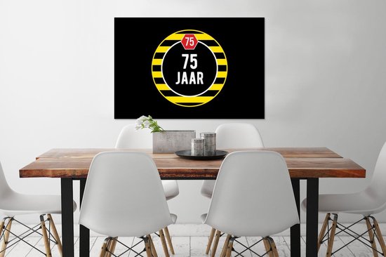 Cadre photo avec affiche - Anniversaire - 75 ans - Citation - 90x60 cm - Cadre pour affiche