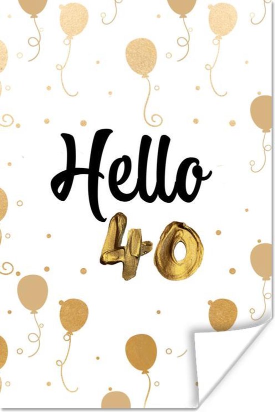 Poster 60x90 cm - Jubileum - Quote - Ballonnen - Posters - Kamer decoratie - Wanddecoratie woonkamer - Muurdecoratie slaapkamer