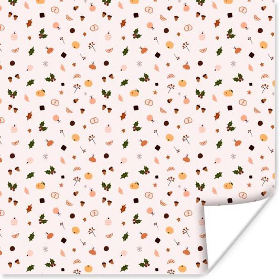 Affiche Hiver - Modèles - Wit - 50x50 cm - Décorations de Noël - Décoration de Noël pour l'intérieur - Noël