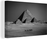 Tableau sur toile Pyramide - Egypte - Zwart - Wit - 180x120 cm - Décoration murale XXL