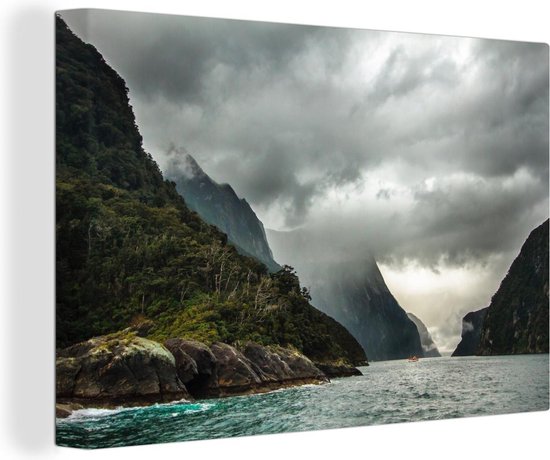 Toile Peinture Nouvelle-Zélande - Water - Berg - 30x20 cm - Décoration murale