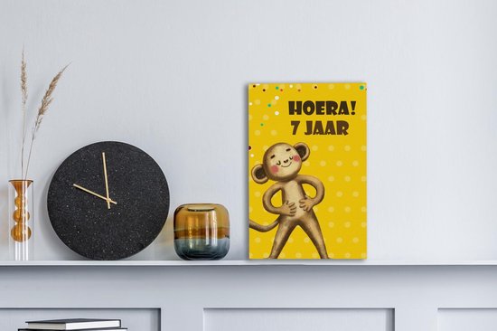 Peinture sur toile Anniversaire - Singe - Fête - 20x30 cm - Décoration murale