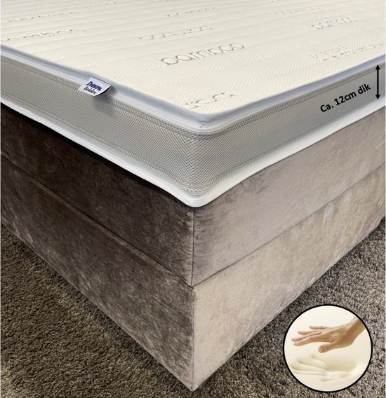 Topper 90x210 Zacht Orthopedisch Nasa Traagschuim Bamboo