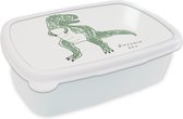 Boîte à pain Wit - Boîte à lunch - Boîte à lunch - Chambre d'enfant - Dinosaurus - Tyrannosaurus Rex - Garçon - Filles - Enfant - 18x12x6 cm - Adultes - Cadeau Sinterklaas - Cadeaux pour enfants - Cadeaux chaussures Sinterklaas