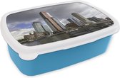 Broodtrommel Blauw - Lunchbox - Brooddoos - Modern - Architectuur - Rotterdam - 18x12x6 cm - Kinderen - Jongen