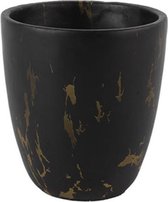 Non-branded Bloempot Novy 16 X 18 Cm Keramiek Zwart/goud