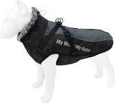 Winter Outdoor jas voor grotere honden Zwart/Grijs - Maat XXXL