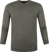 Profuomo - Pullover Merino O-Hals Groen - S - Slim-fit