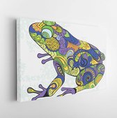 Onlinecanvas - Schilderij - Gekleurde Kikker. Pad. Decoratief Patroon Art Horizontaal Horizontal - Multicolor - 40 X 30 Cm