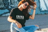 Dames T-Shirt - Chaos - Zwart Maat S