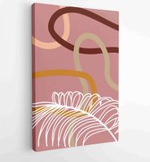 Bstract, kunst, herfst, achtergrond, boho, botanisch, bruin, kaart, decor, ontwerp 4 - Moderne schilderijen – Verticaal – 1871676775 - 115*75 Vertical