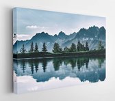 Onlinecanvas - Schilderij - Daglicht Omgeving Bos Idyllisch Art Horizontaal Horizontal - Multicolor - 115 X 75 Cm