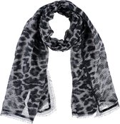 Sarlini Langwerpige Sjaal Leopard Grijs