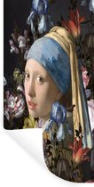 Muurstickers - Sticker Folie - Meisje met de parel - Johannes Vermeer - Bloemen - 20x40 cm - Plakfolie - Muurstickers Kinderkamer - Zelfklevend Behang - Zelfklevend behangpapier - Stickerfolie