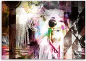 Trend24 - Canvas Schilderij - Ballerina In Een Jurk - Abstract - Schilderijen - Abstract - 90x60x2 cm - Meerkleurig