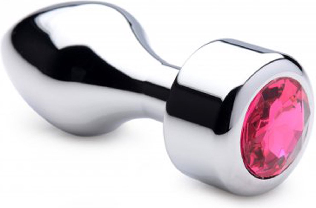 Goedkoopste Aluminum Buttplug Met Roze Kristal - Groot