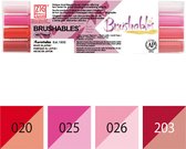 Brushpennen - Zig Brushables - set - 4 colors - red