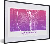 Fotolijst incl. Poster - Stadskaart - Maastricht - Paars - 40x30 cm - Posterlijst - Plattegrond