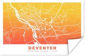 Poster Stadskaart - Deventer - Oranje - Geel - 180x120 cm XXL - Plattegrond