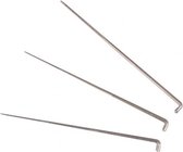 viltnaalden fijn/medium/grof 7,5 cm staal zilver 3-delig