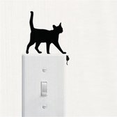 GoedeDoelen.Shop | Schakelaar sticker Walking Cat | Katten Sticker | Dierenwelzijn | Auto Sticker | Scooter Sticker | Laptop Sticker | Koelkast Sticker | Wand Sticker | Wellness-Ho