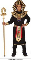 Guirca - Egypte Kostuum - Gouden Egyptenaar Doet El Rijk Kind Kostuum - zwart,goud - Maat 176 - Carnavalskleding - Verkleedkleding