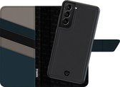 Valenta Telefoonhoesje geschikt voor Samsung Galaxy S21 Plus Hoesje Echt Leer | Valenta Snap Uitneembare 2in1 Bookcase Portemonnee | Pasjeshouder voor 4 Pasjes | Telefoonhoesje voor Pinpas / OV Kaart / Rijbewijs - Zwart