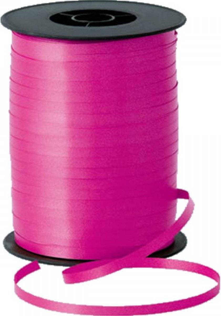 Twisk krullint fuchsia cadeau lint 10mm x 250m decoratie.