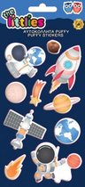 stickers Space Puffy 22 cm vinyl blauw 10 stuks