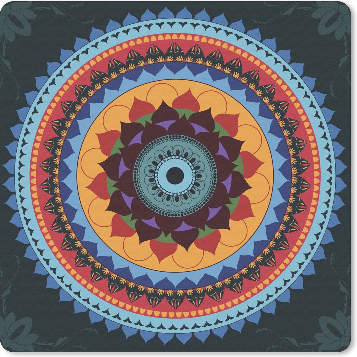 Muismat 30x30 cm - Mousepad Mandala rangoli - Muismatten