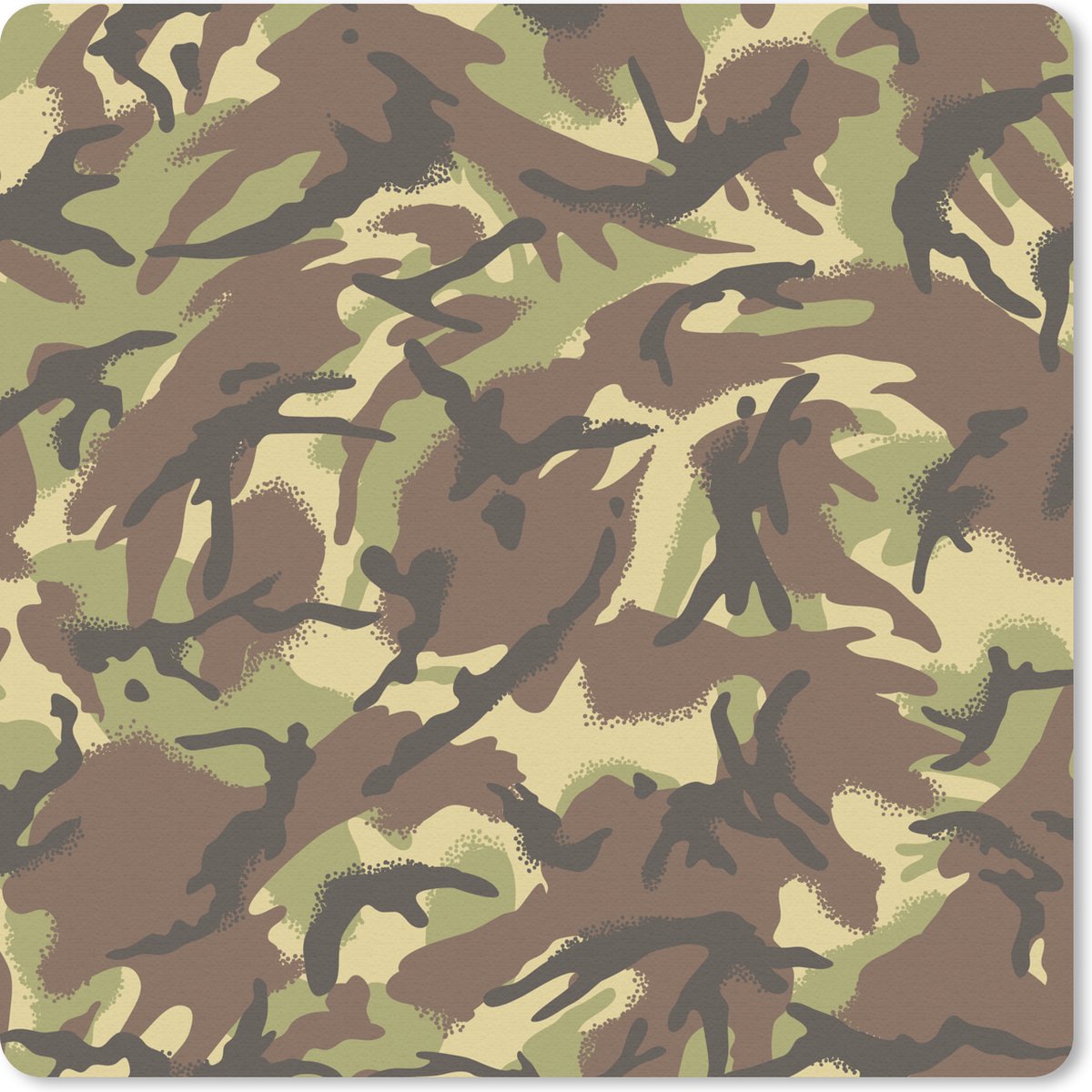 Muismat 30x30 cm - Mousepad Camouflage patroon in natuurlijke kleuren - Muismatten
