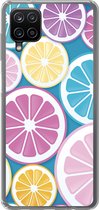 Geschikt voor Samsung Galaxy A12 hoesje - Fruit - Grapefruit - Tropisch - Siliconen Telefoonhoesje - Verjaardag cadeau tiener