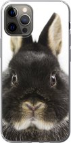 Geschikt voor iPhone 13 Pro hoesje - Konijn - Huisdieren - Vacht - Siliconen Telefoonhoesje