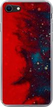 Geschikt voor iPhone 7 hoesje - Inkt - abstract - Rood - Blauw - Siliconen Telefoonhoesje